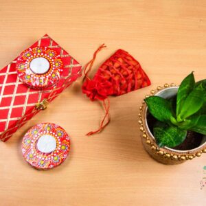 Gift Hamper ( Hand Painted MDF Tea-Lights)