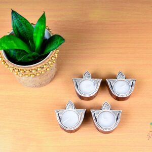 Wooden Diya Tea lights (set of 2)