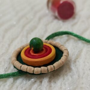 Wooden Rakhi with Tulsi Beeds